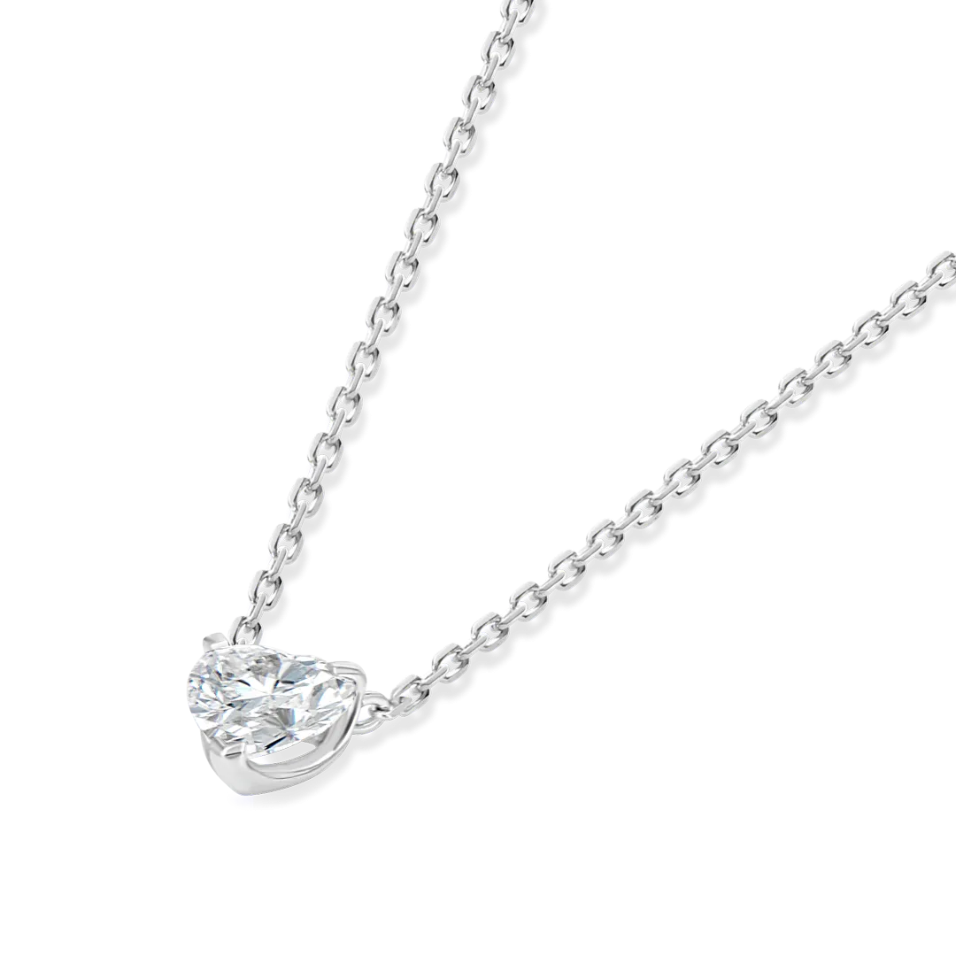 0.3ct Heart Diamond Pendant White Gold