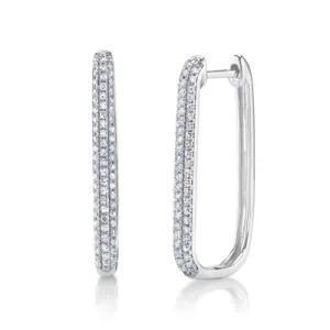 0.41CT DIAMOND OVAL HOOP EARRING