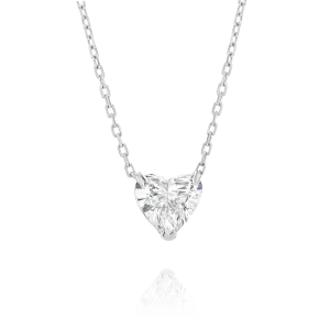 0.7ct Heart Diamond Pendant White Gold