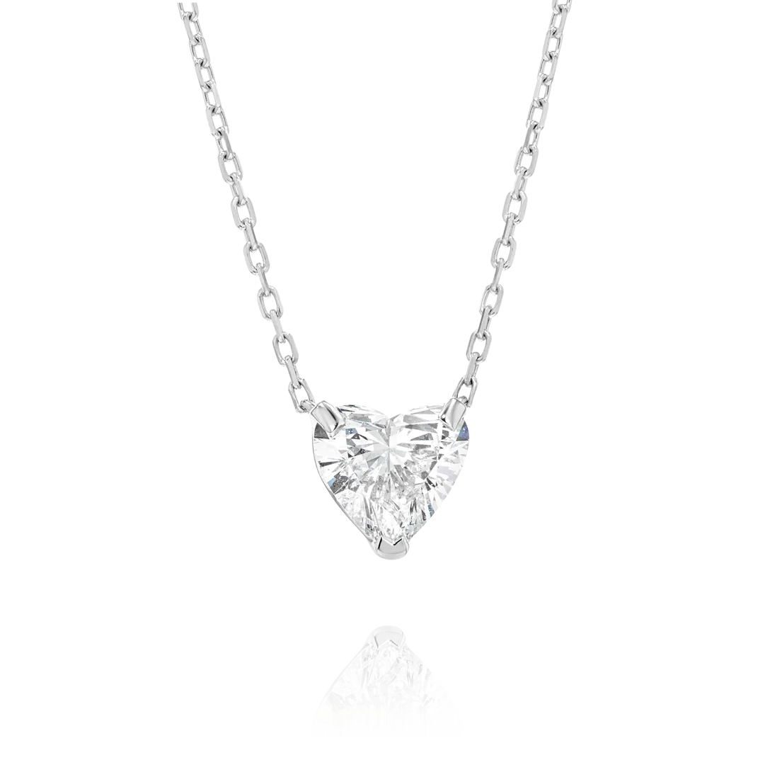 0.7ct Heart Diamond Pendant White Gold