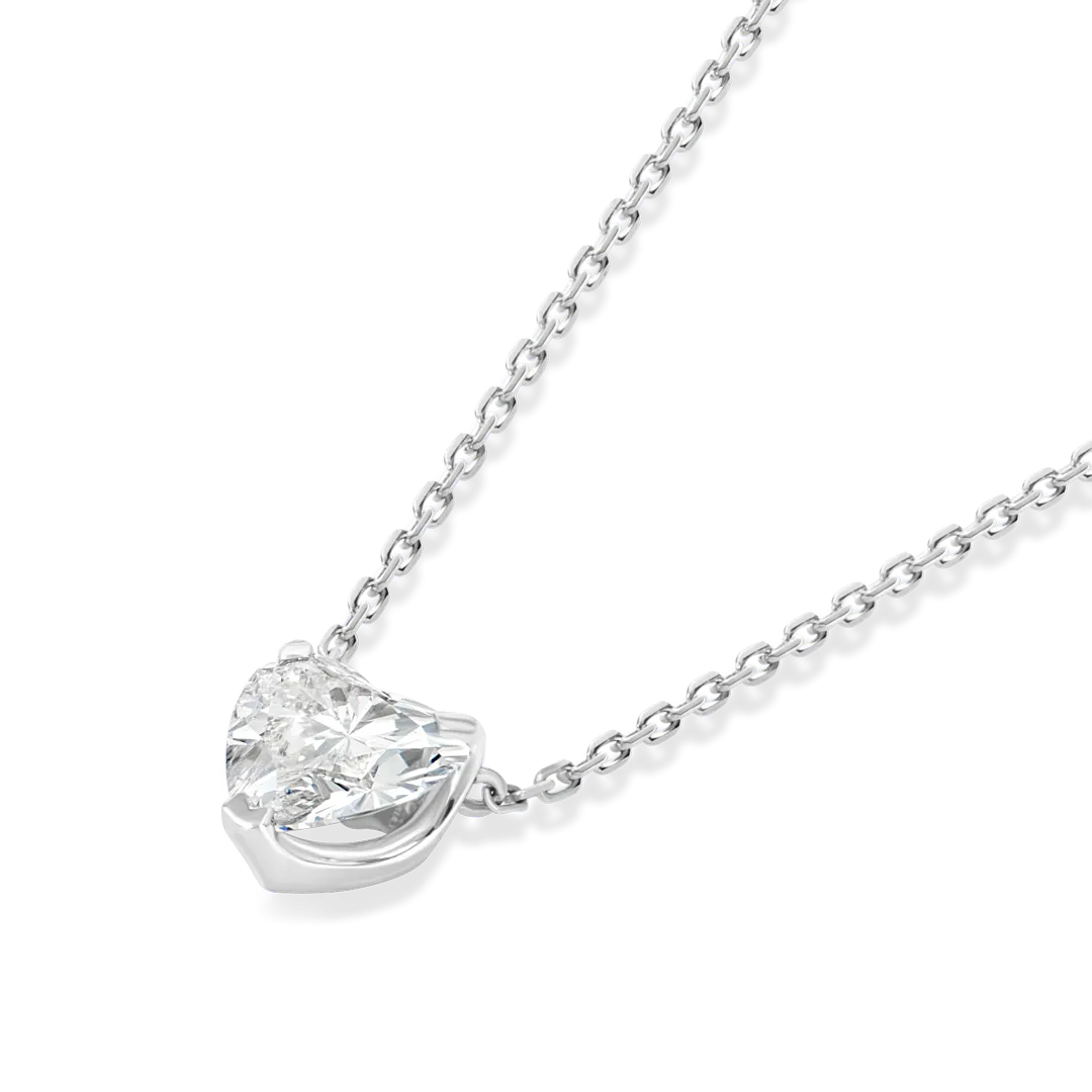 0.7ct Heart Diamond Pendant White Gold