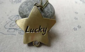 1 PC of Antique Bronze Star Pocket Watch A6009