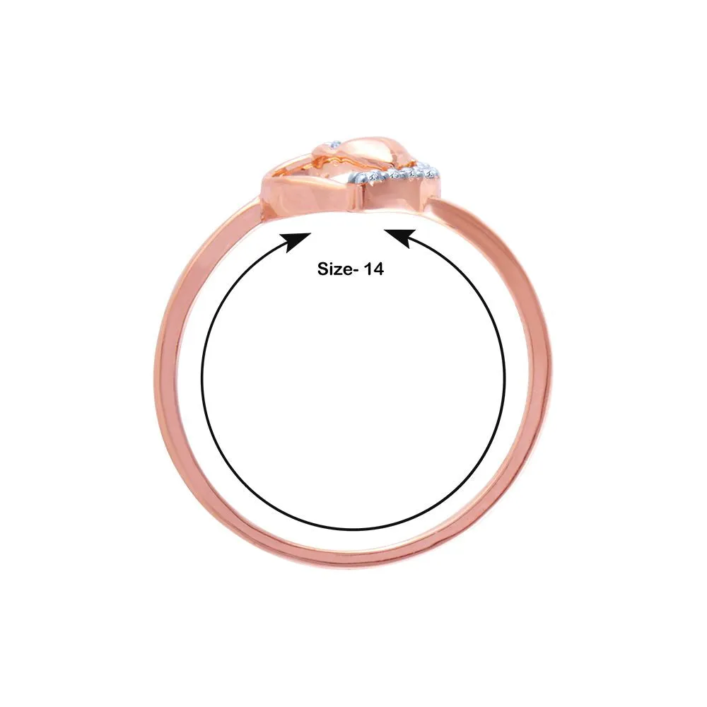 14k (585) Rose Gold And Diamond Ring For Women
