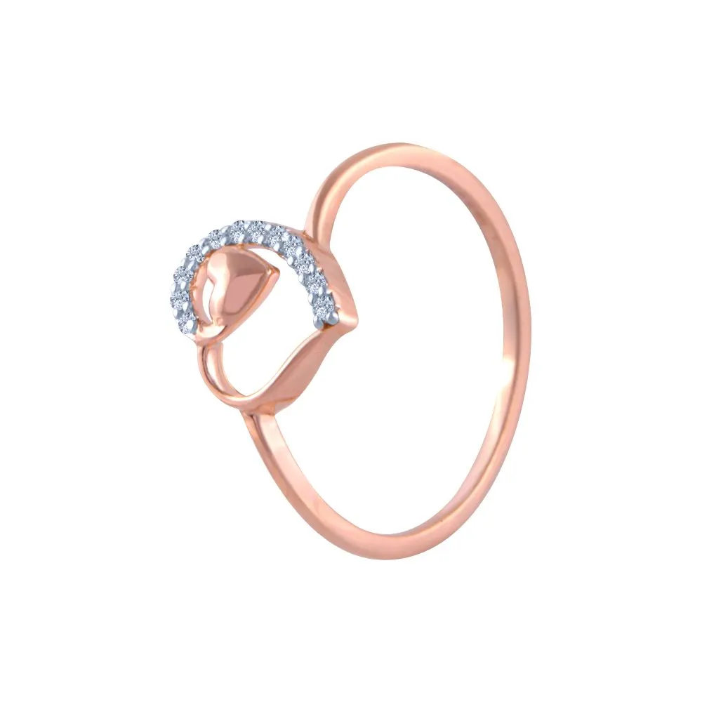 14k (585) Rose Gold And Diamond Ring For Women