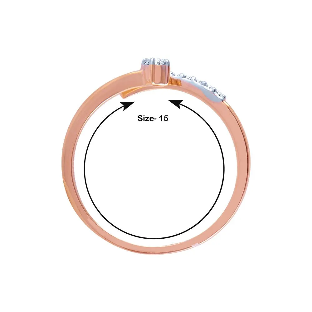 14k (585) Rose Gold And Diamond Ring For Women