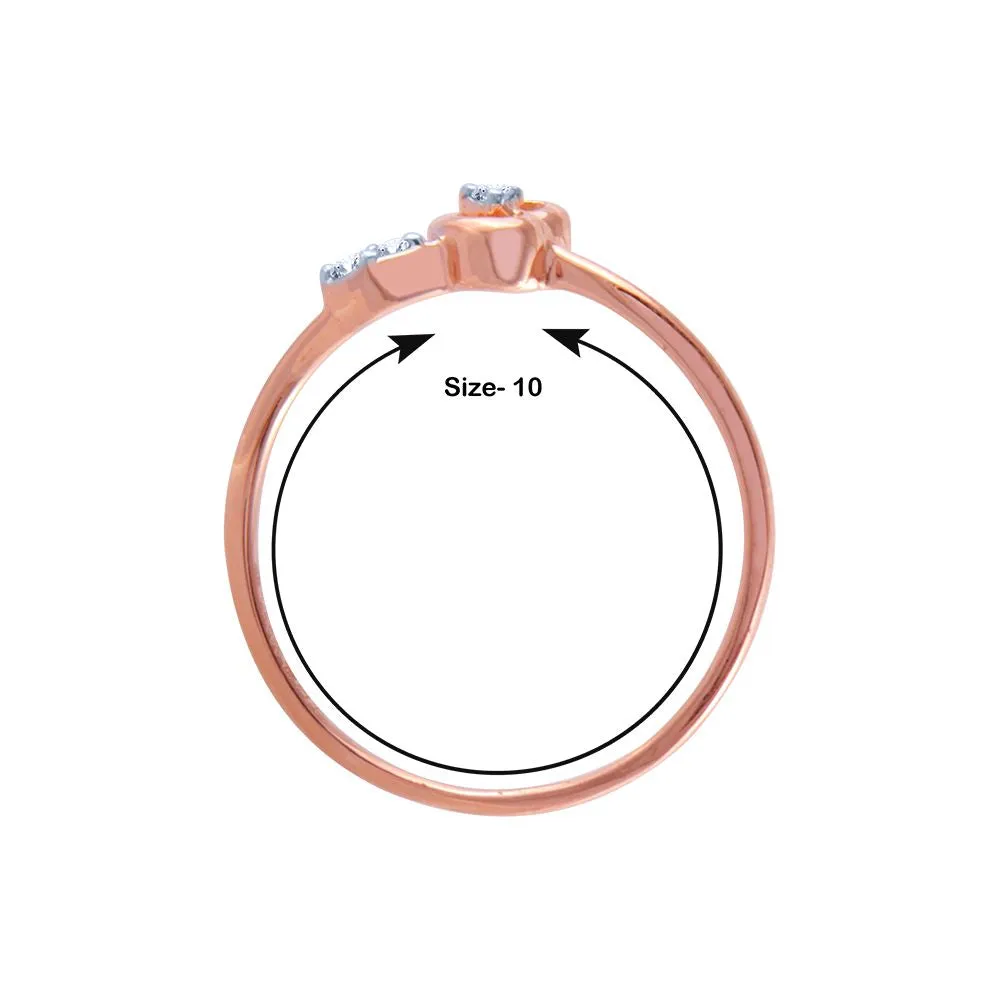 14k (585) Rose Gold And Diamond Ring For Women