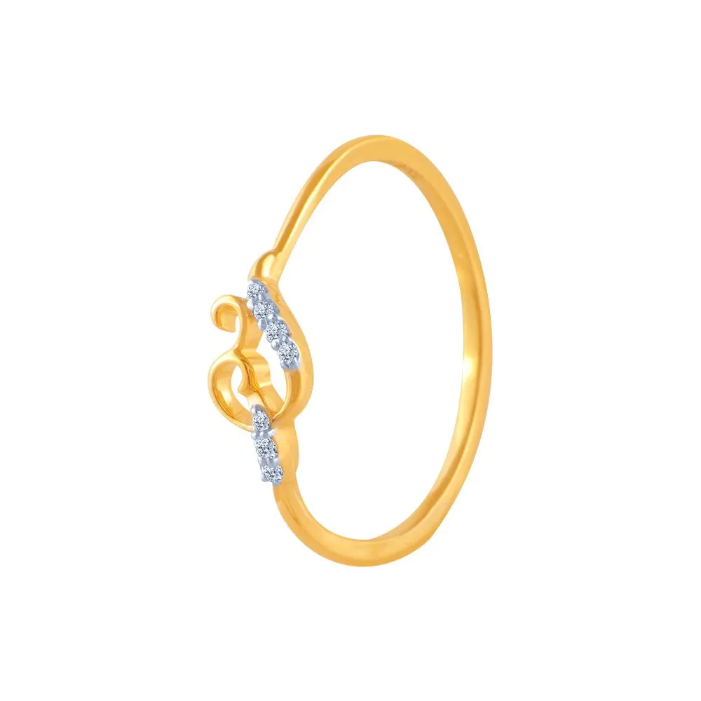 14k (585) Yellow Gold And Diamond Ring For Women