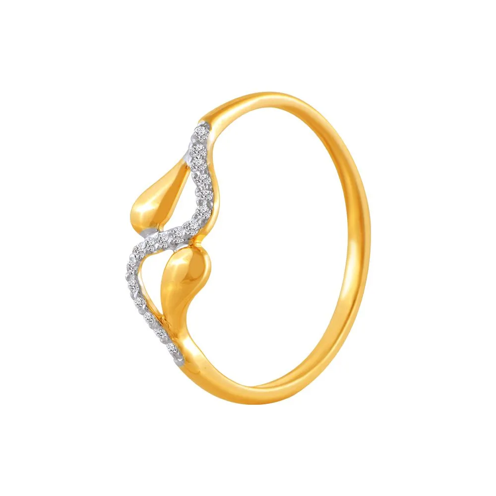 14k (585) Yellow Gold And Diamond Ring For Women