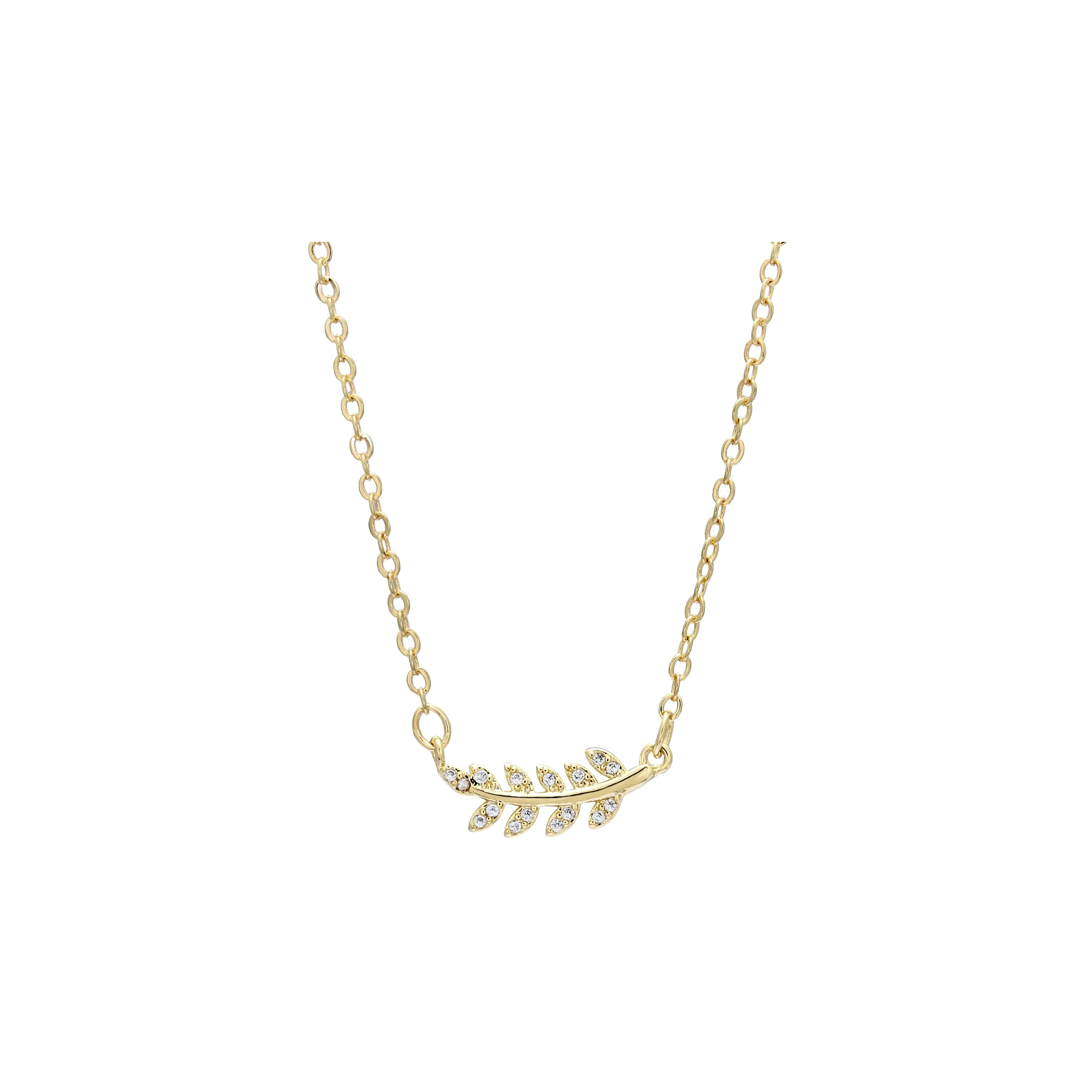 14K Gold leaves necklace