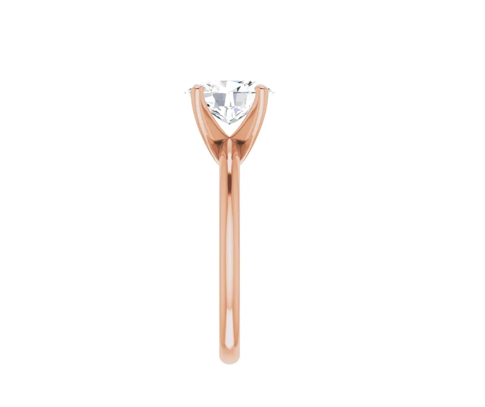 14K Gold Solitaire Oval Lab-Grown Diamond Engagement Ring