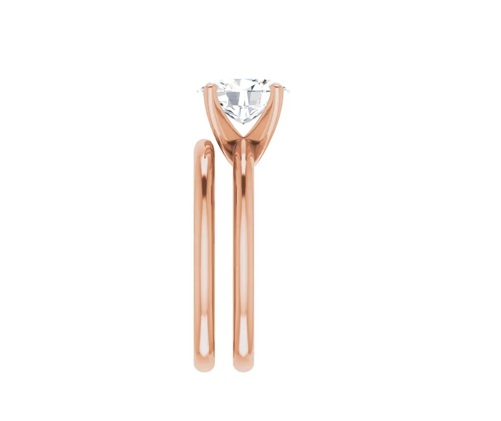 14K Gold Solitaire Oval Lab-Grown Diamond Engagement Ring
