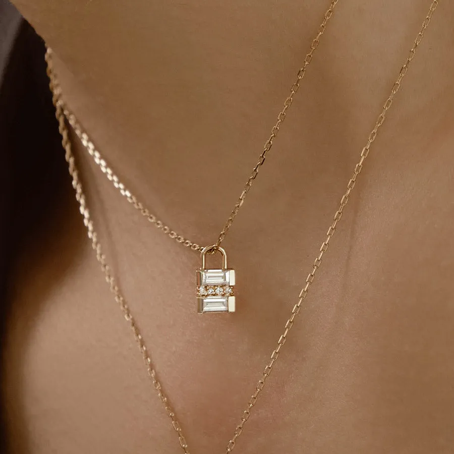14k Shimmer Lock Necklace