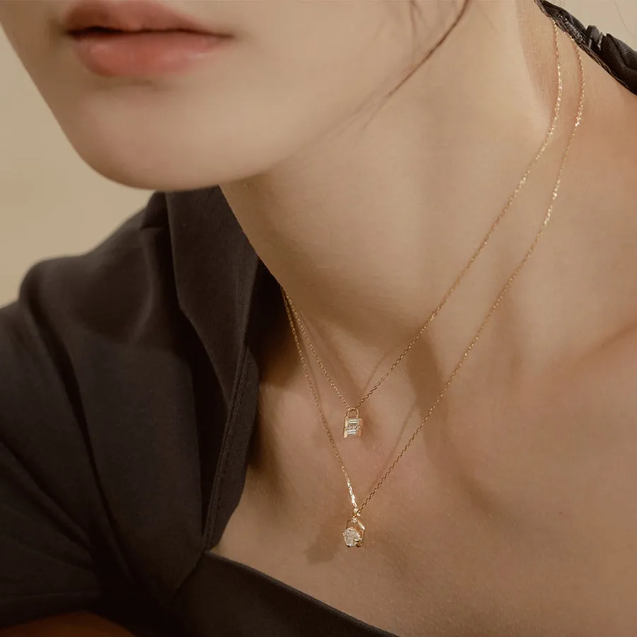 14k Shimmer Lock Necklace