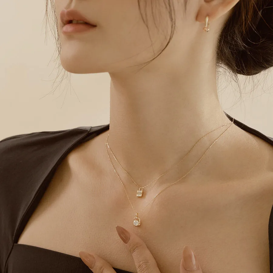 14k Shimmer Lock Necklace