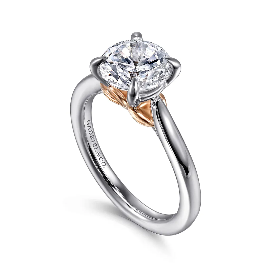 14K White And Rose Gold 'Nelia' Solitaire Ring