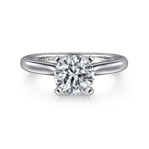 14K White Gold 'Lauren' Round Diamond Engagement Ring