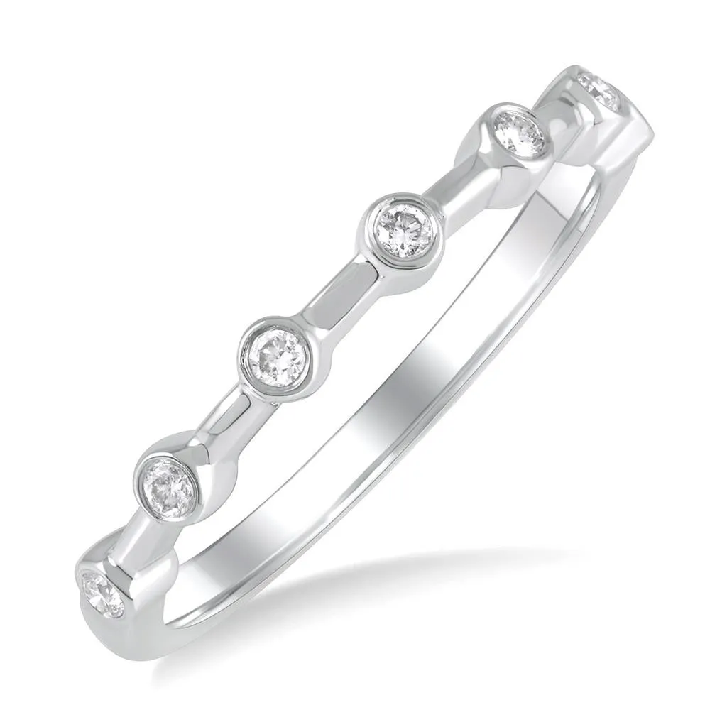 14K White Gold Stackable Natural Diamonds Ring