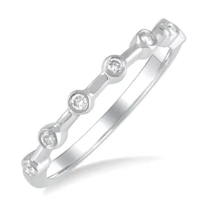 14K White Gold Stackable Natural Diamonds Ring