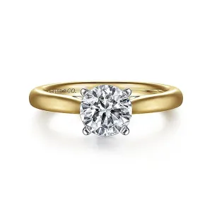 14K Yellow And White Gold 'Michelle' Round Diamond Engagement Ring