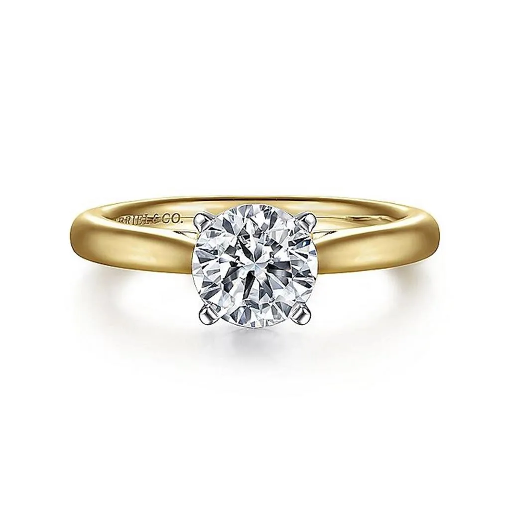14K Yellow And White Gold 'Michelle' Round Diamond Engagement Ring