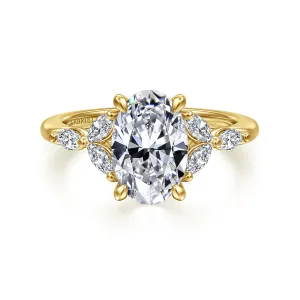 14K Yellow Gold 'Adella' Split Shank Diamond Engagement Ring