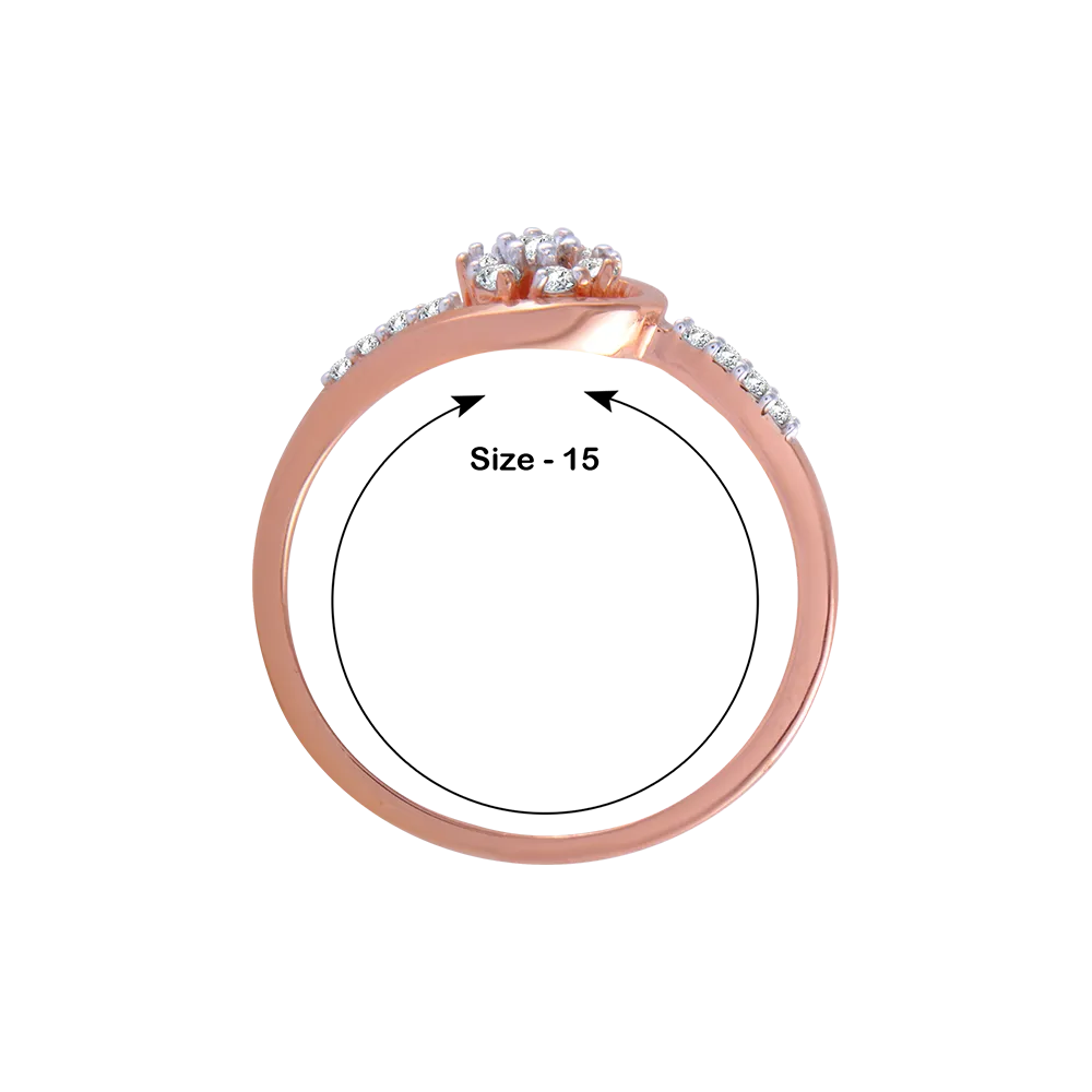 14KT (585) Rose Gold And Diamond Ring For Women