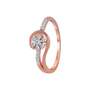 14KT (585) Rose Gold And Diamond Ring For Women