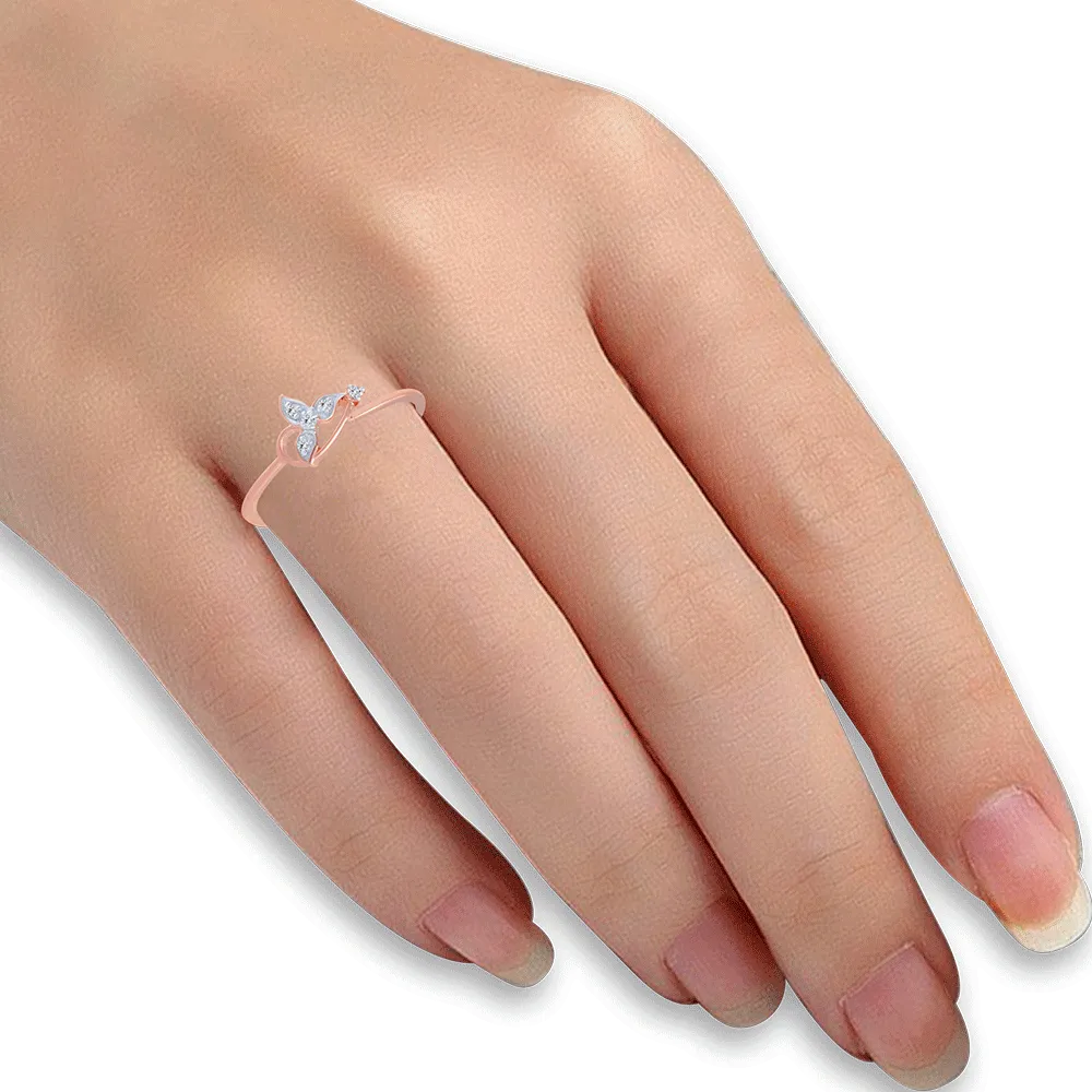 14KT (585) Rose Gold And Diamond Ring For Women