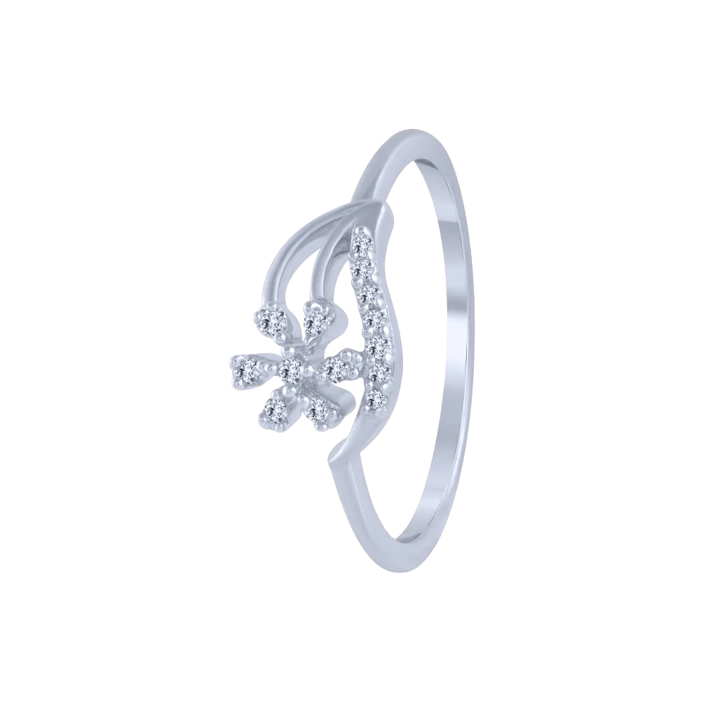 14KT (585) White Gold And Diamond Ring For Women