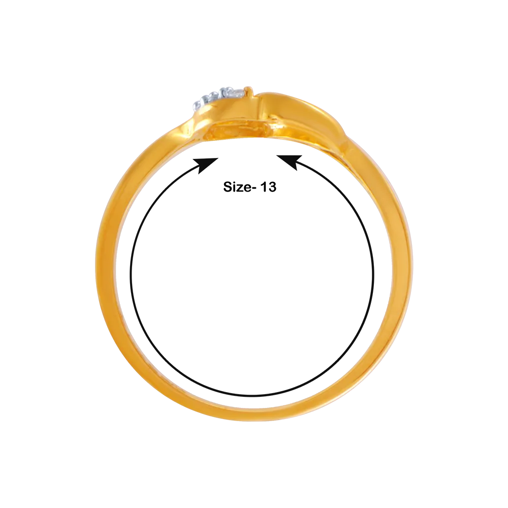14KT (585) Yellow Gold And American Diamond Ring For Women