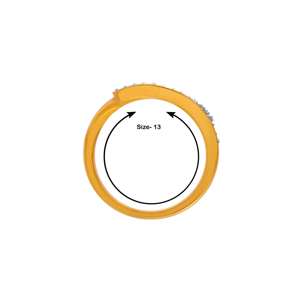 14KT (585) Yellow Gold And American Diamond Ring For Women
