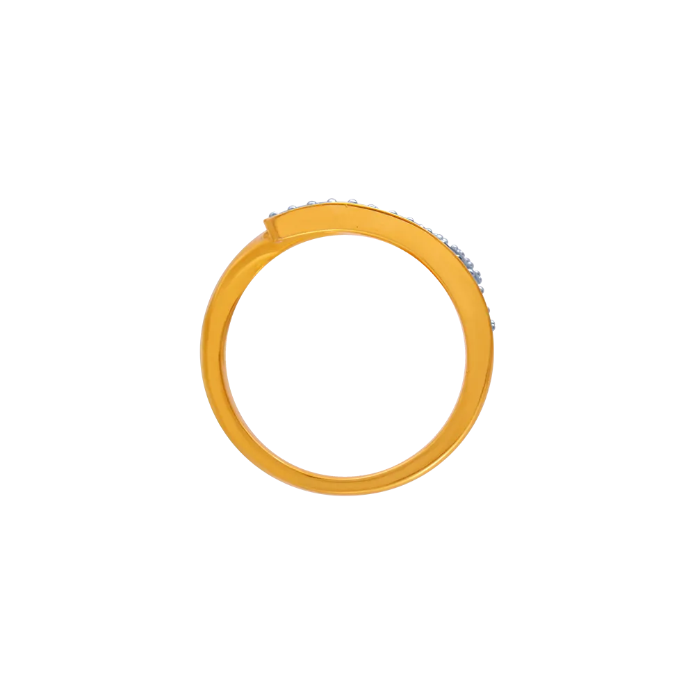 14KT (585) Yellow Gold And American Diamond Ring For Women