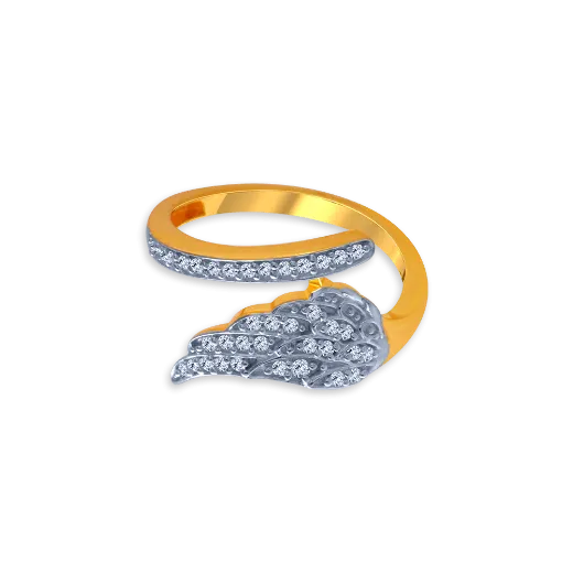 14KT (585) Yellow Gold And American Diamond Ring For Women