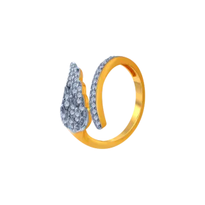 14KT (585) Yellow Gold And American Diamond Ring For Women