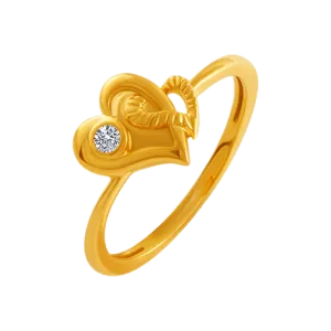 14KT (585) Yellow Gold And American Diamond Ring For Women