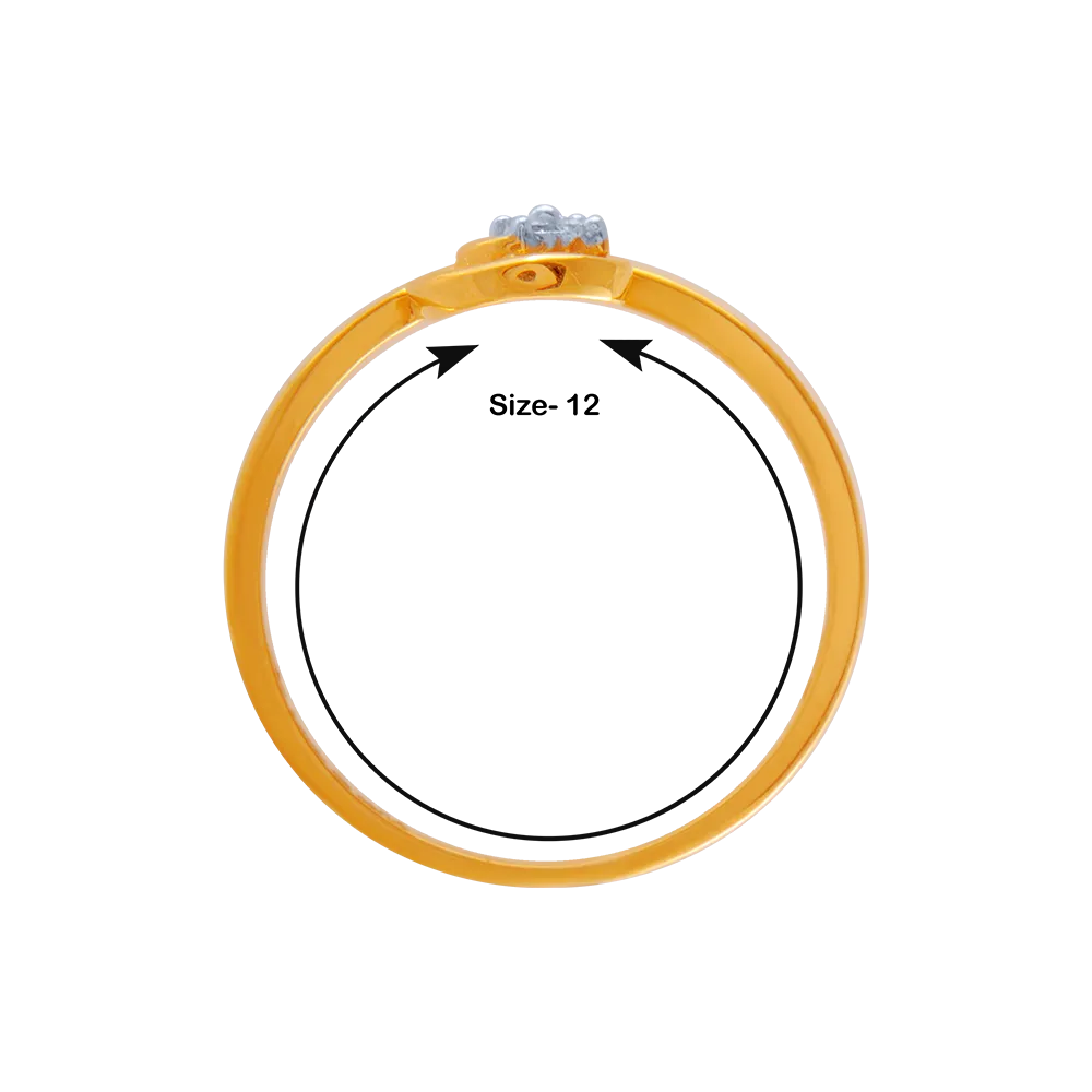 14KT (585) Yellow Gold And American Diamond Ring For Women