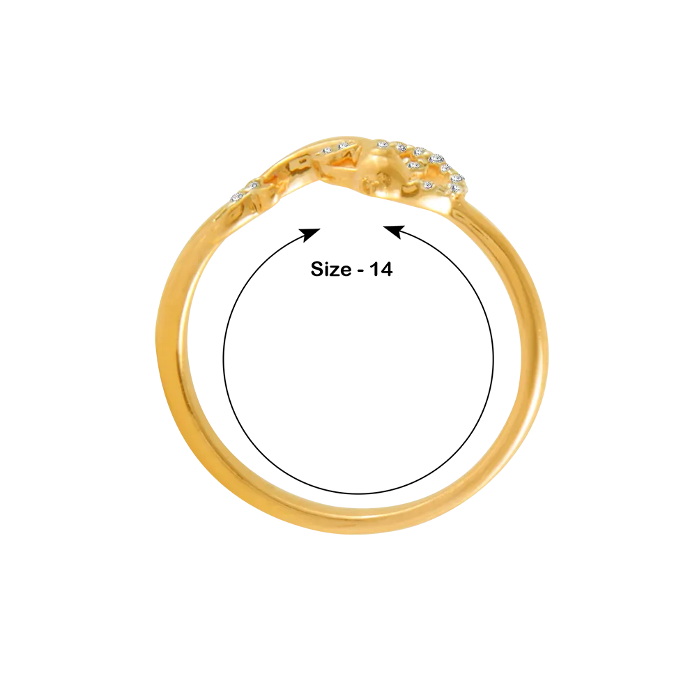 14KT (585) Yellow Gold And Diamond Ring For Women