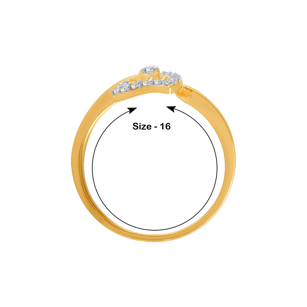 14KT (585) Yellow Gold And Diamond Ring For Women