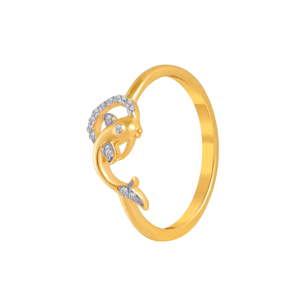 14KT (585) Yellow Gold And Diamond Ring For Women
