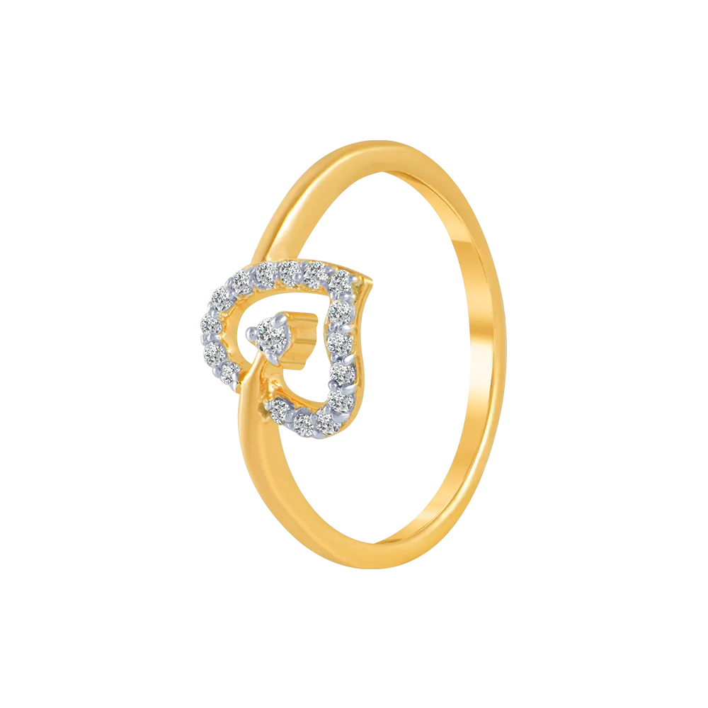 14KT (585) Yellow Gold And Diamond Ring For Women
