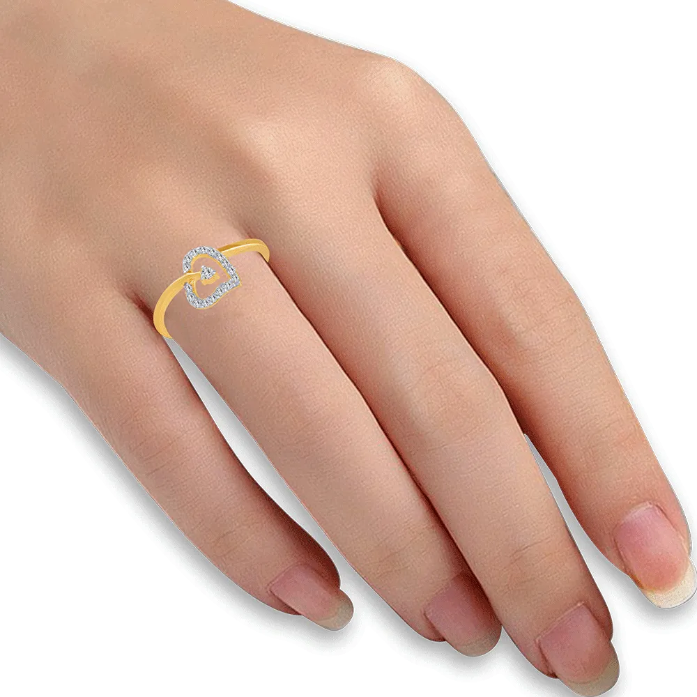 14KT (585) Yellow Gold And Diamond Ring For Women
