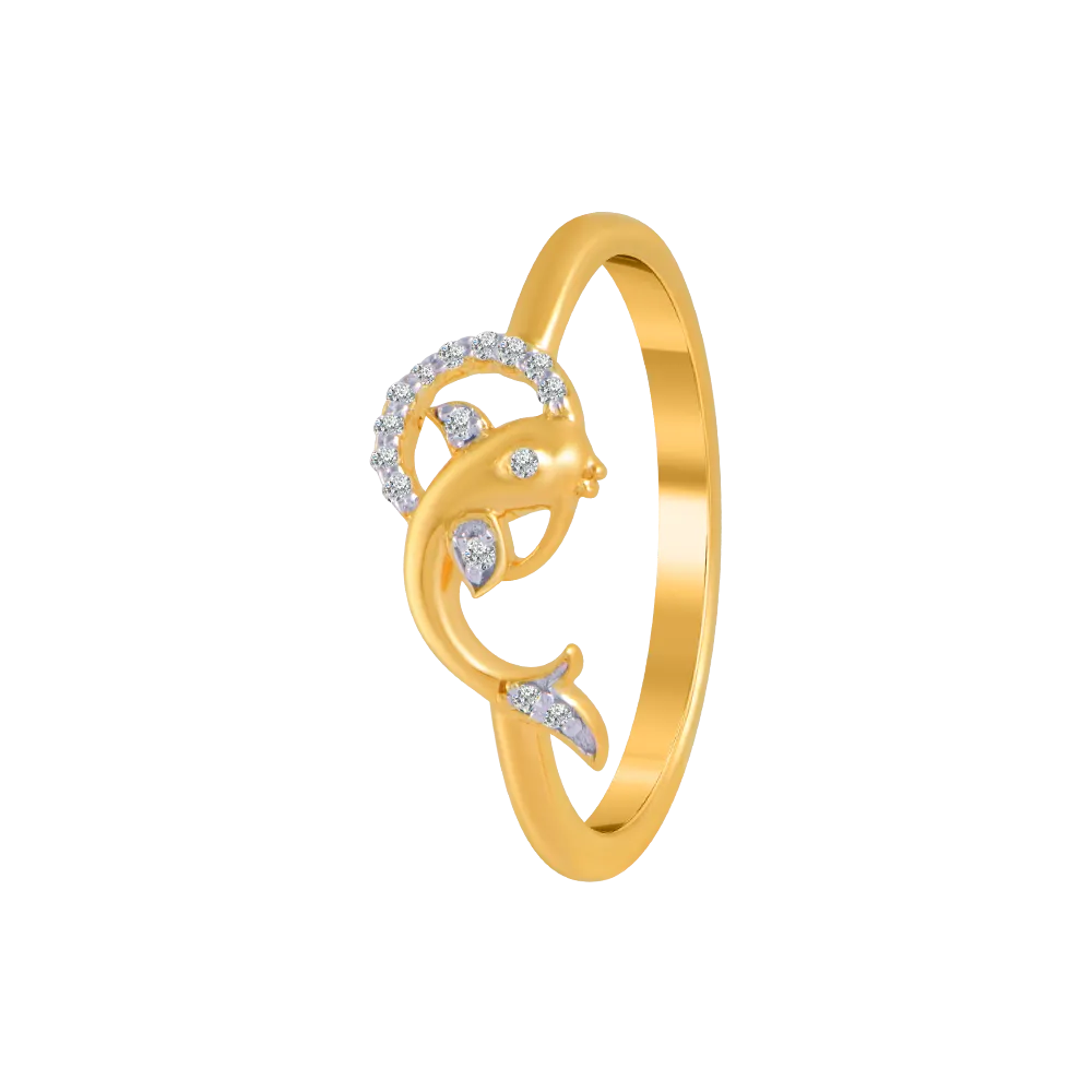 14KT (585) Yellow Gold And Diamond Ring For Women