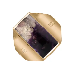18ct Rose Gold Blue John Hallmark Small Oblong Ring