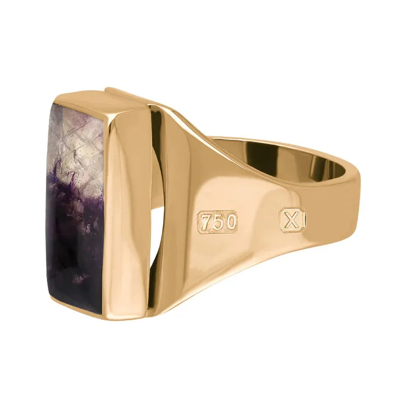 18ct Rose Gold Blue John Hallmark Small Oblong Ring