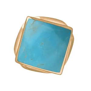 18ct Rose Gold Turquoise Hallmark Small Rhombus Ring