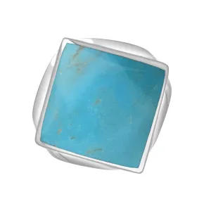 18ct White Gold Turquoise Hallmark Small Rhombus Ring