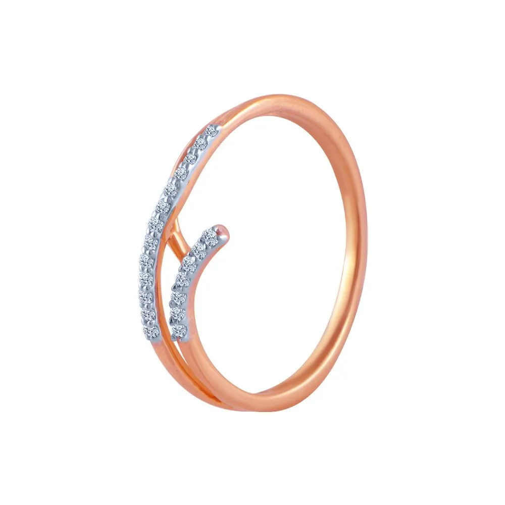 18k (750) Rose Gold And Diamond Ring For Women
