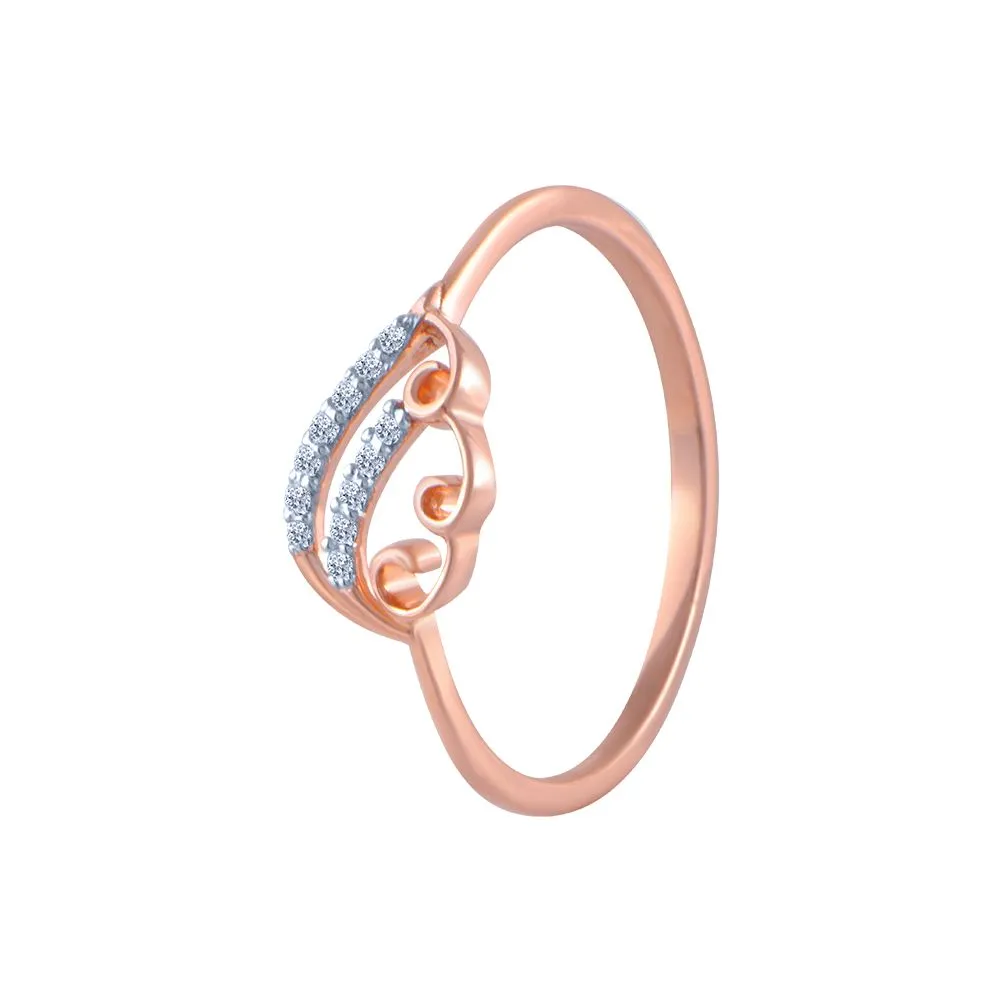 18k (750) Rose Gold And Diamond Ring For Women