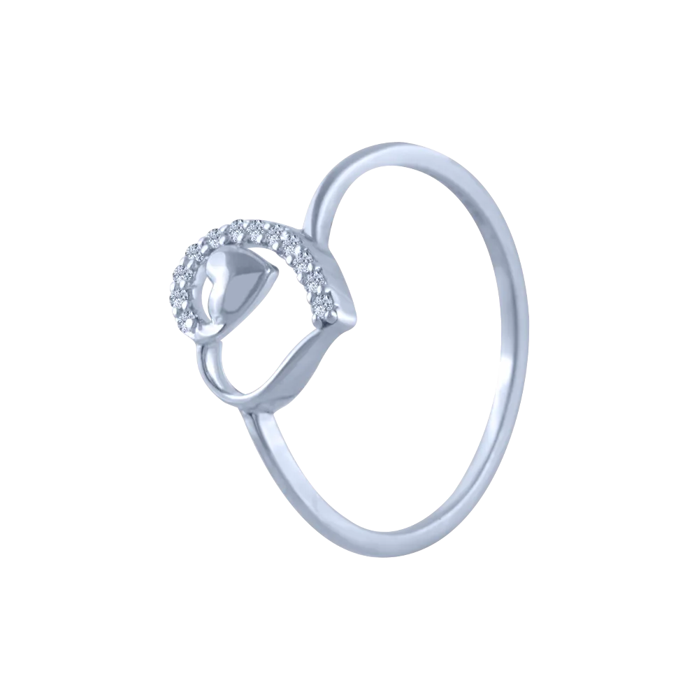 18k (750) White Gold And Diamond Ring For Women