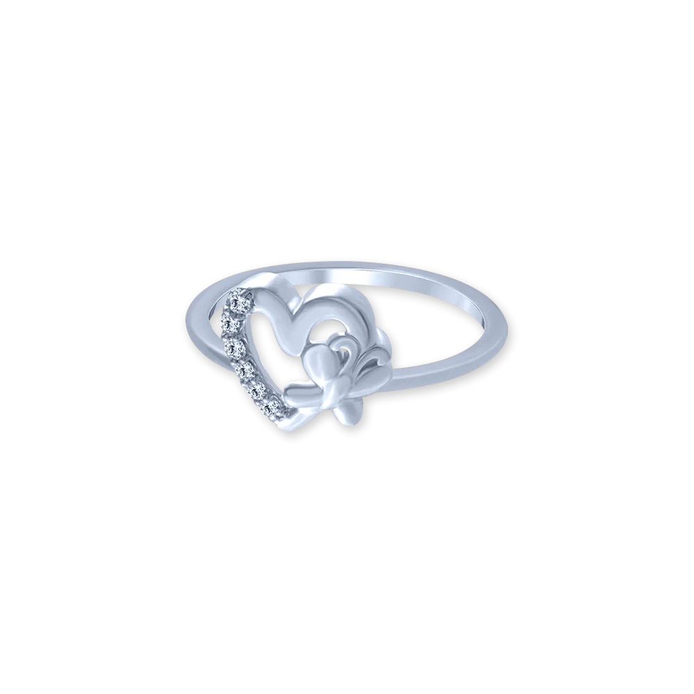 18k (750) White Gold And Diamond Ring For Women